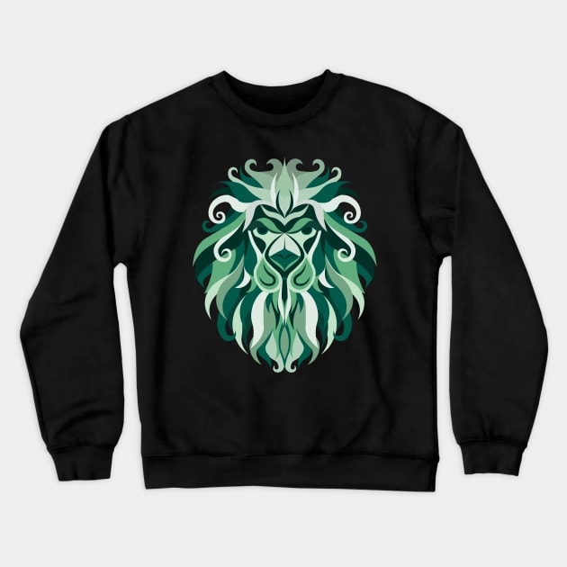 Leo Zodiac Sign - Green Crewneck Sweatshirt by TeeeeeeTime